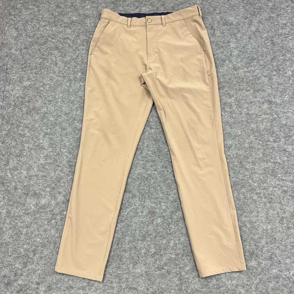 Mizzen+Main Pants Mens 32x32 Beige Helmsman Slim Chino Microfiber Stretch